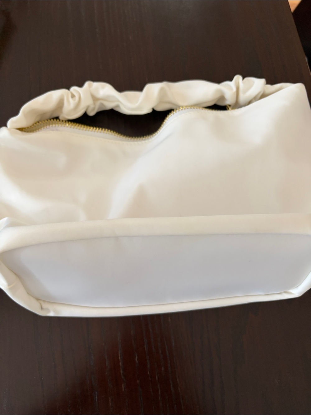 Stoney Clover Lane White Ruched Top-Handle Clutch